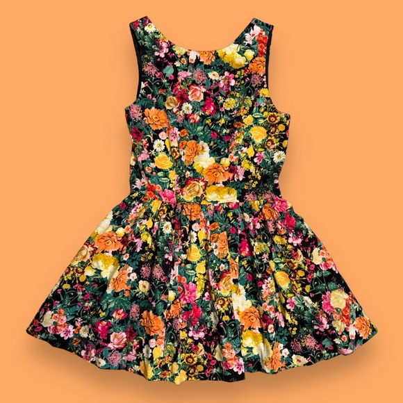 Zara Floral Print Fit and Flare Mini Dress with Pockets - Picture 2 of 6